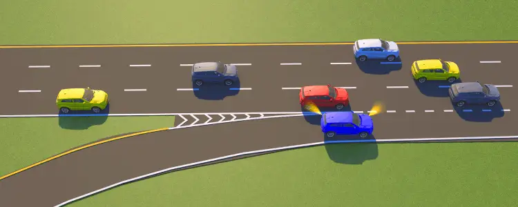 Freeway driving entering G2 road test