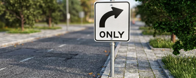 Road sign shown for this question