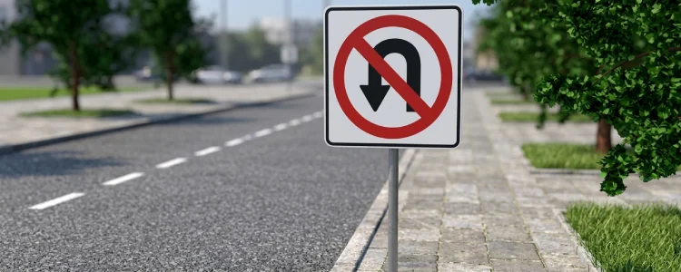 Road sign shown for this question