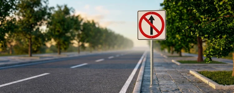 Road sign shown for this question