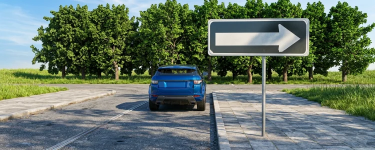 Road sign shown for this question