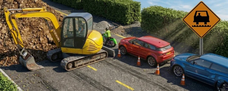 Road sign shown for this question
