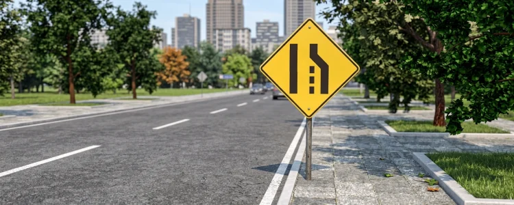 Road sign shown for this question