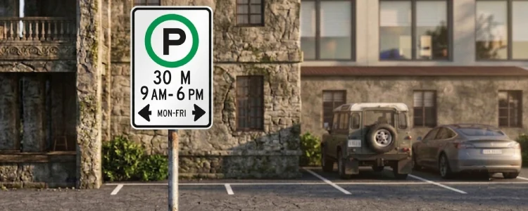 Road sign shown for this question