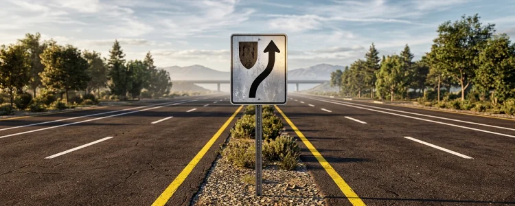 Road sign shown for this question