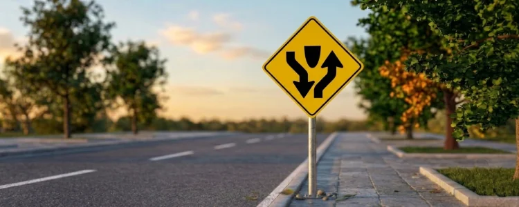 Road sign shown for this question
