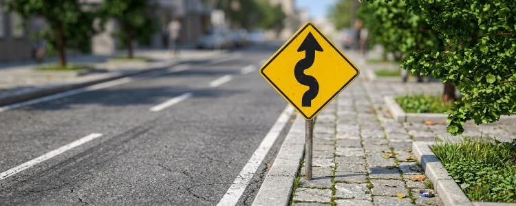 Road sign shown for this question