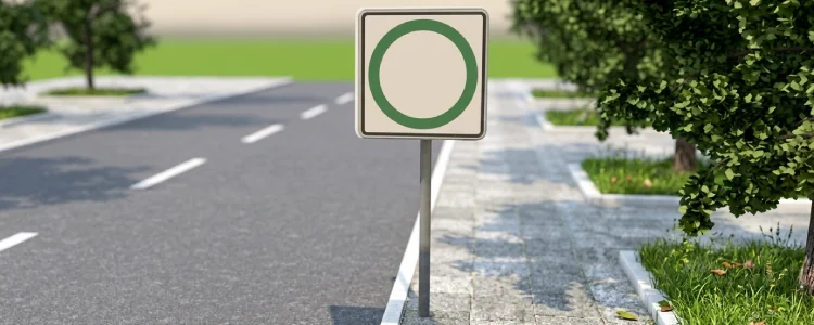 Road sign shown for this question