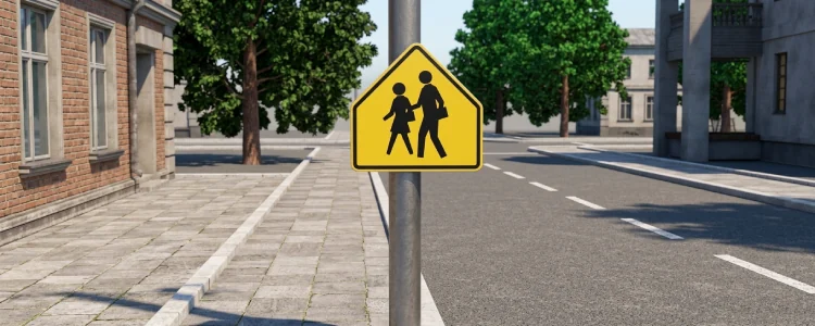 Road sign shown for this question