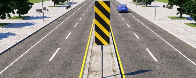 Road sign shown for this question