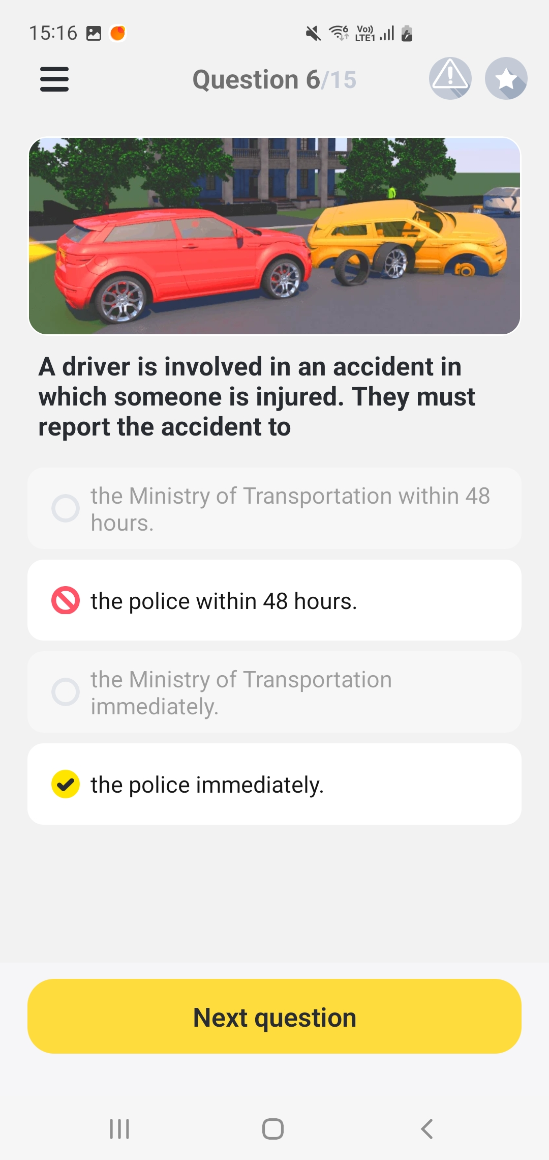 G1 Test Question Explained Screenshot