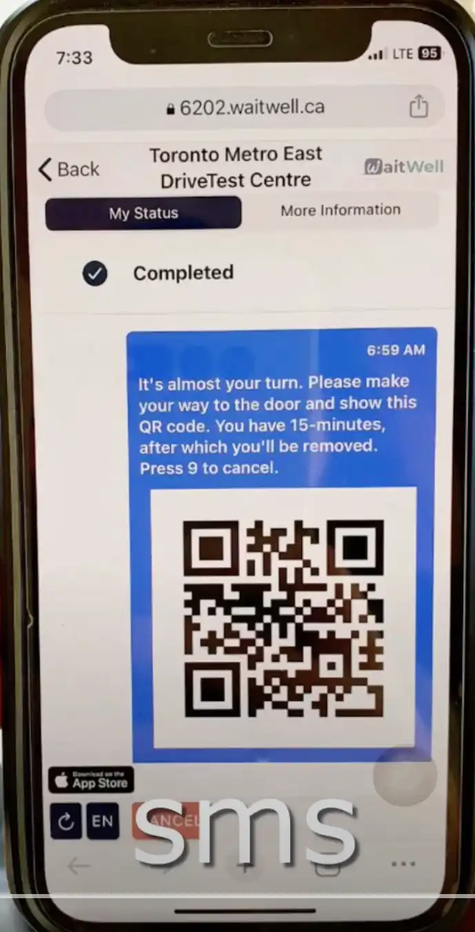 SMS reminder icon for the G1 test
