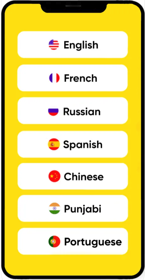 G1 test Ontario screen menu multilingual